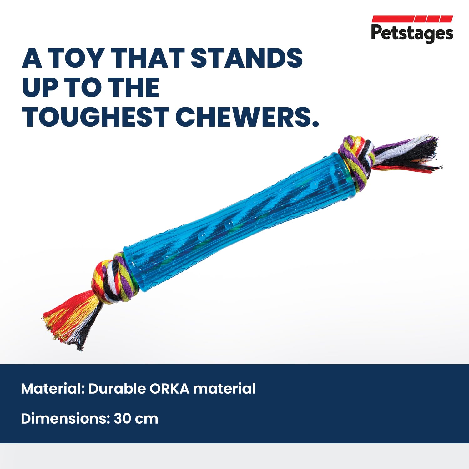 Outward Hound Orka Stick Dog Chew Toy – Durable TPE Rubber Chew Toy for Dogs, Easy to Carry & Fetch, Helps Reduce Soft Tartar, Supports Dental Health, Royal Blue Dog Toy – 30 cm 3