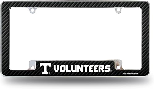 Miniatura 16 de Rico Industries NCAA Carbon Fiber 12" x 6" Chrome All Over Automotive License Plate Frame for Car/Truck/SUV
