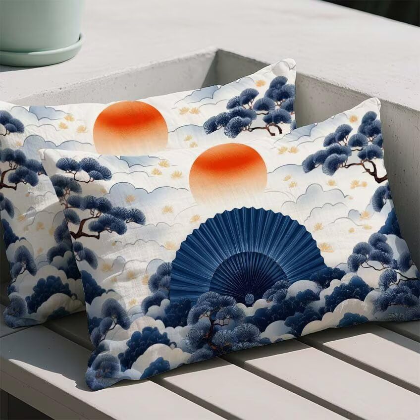 Housse de coussin violette avec impression double face en lin imperméable