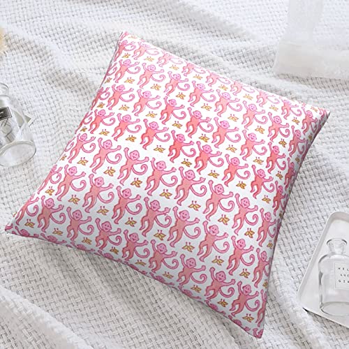 Xindi Pink Rabbit Monkeys Throw Pillow Covers Bedroom Couch Sofa Square Pillow Case Decorative Pillow Covers Pillowcase Cushion Covers With Zipper 10265 18 X 18-Inch #TOP4