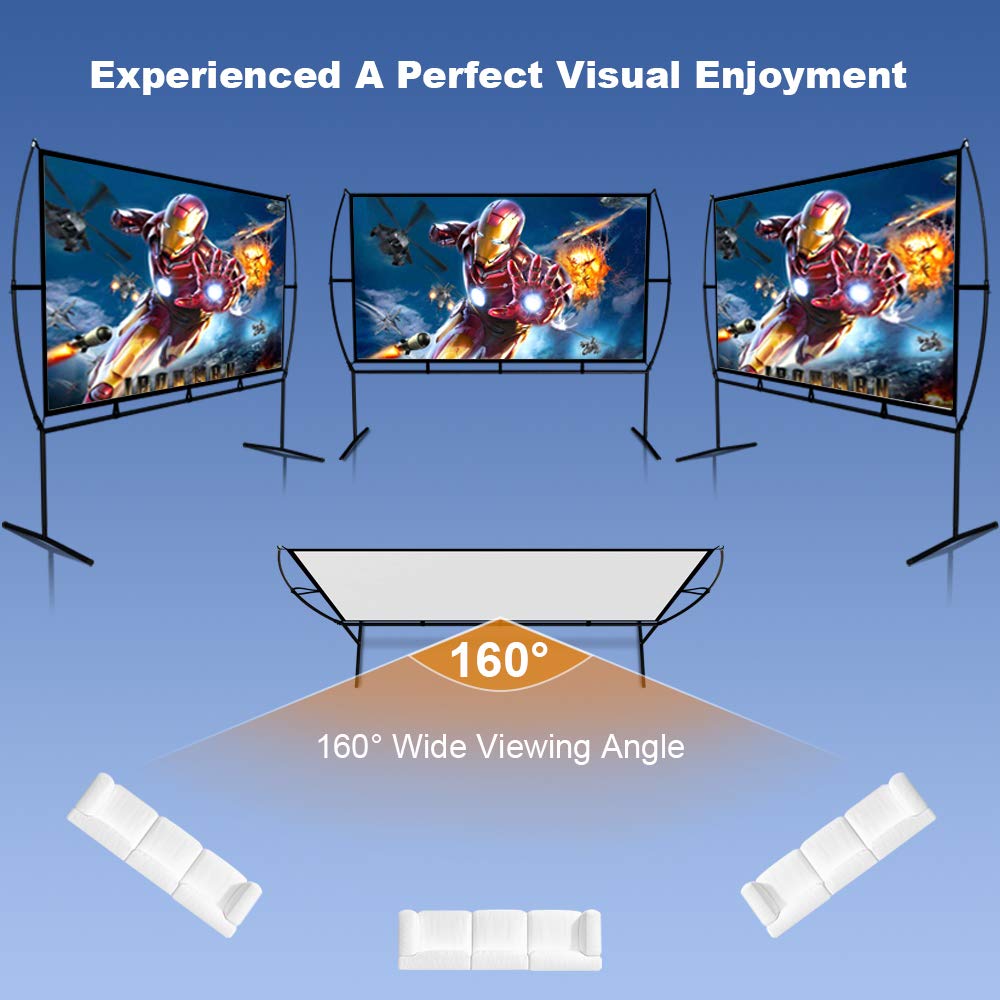 Tela videoproiettore 339X270Cm (150'') 16:9 schermo per videoproiettore facile da montare e da usare, adatto per home theater ed all'aperto Schermo per proiettore