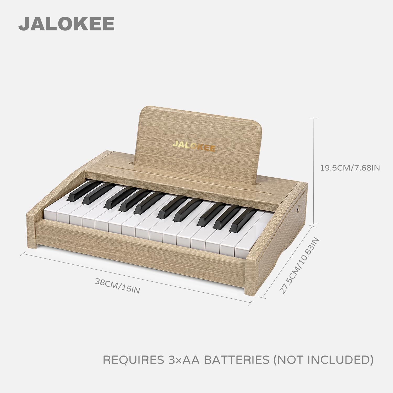 Kids Piano Keyboard, Digital Piano for Kids, Music Educational Instrument Toy, Wood Toy for 3+ Girls and Boys (Oak, 25 Keys)