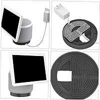 Vista 5 de Soporte de escritorio con gestión de cables, práctico soporte para fácil rotación, no requiere taladrar, compatible con dispositivos Echo