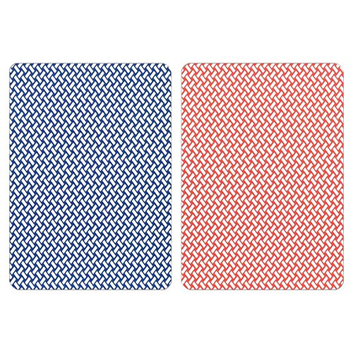 Copag Export Design 100% Plastic Playing Cards, Poker Size Jumbo Index Red/Blue Double Deck Set #TOP6