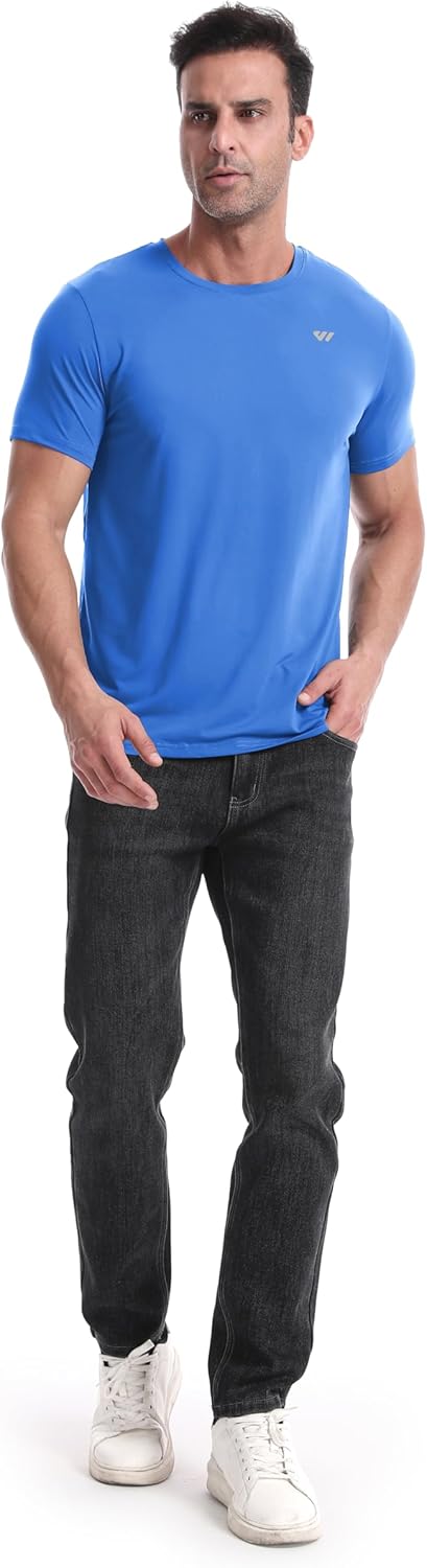 3 or 5 Pack Workout Shirts for Men Quick Dry Running T-Shirt Short Sleeves Moisture Wicking Crew Neck Tee Athletic Casual Top
