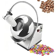 Adjustable Speed Small Commercial Coater for Food & Pharma, Efficient Chocolate Coating Machine, Ideal for Quick Drying & Coating, Perfect for Snacks & Confectionery Production