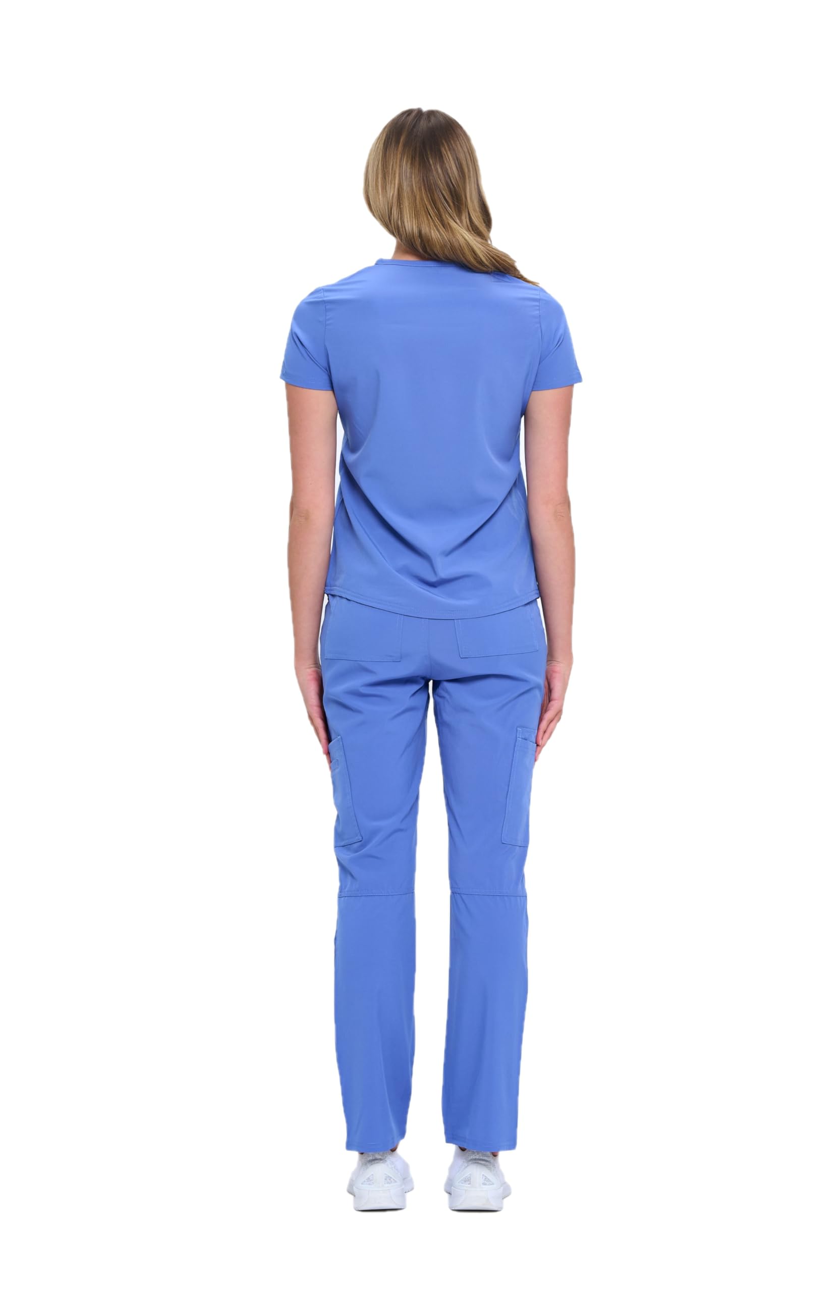 Natural Uniforms Womens 11 Pocket Cool Stretch Cargo Scrub Set with Regular and Petite Sizes