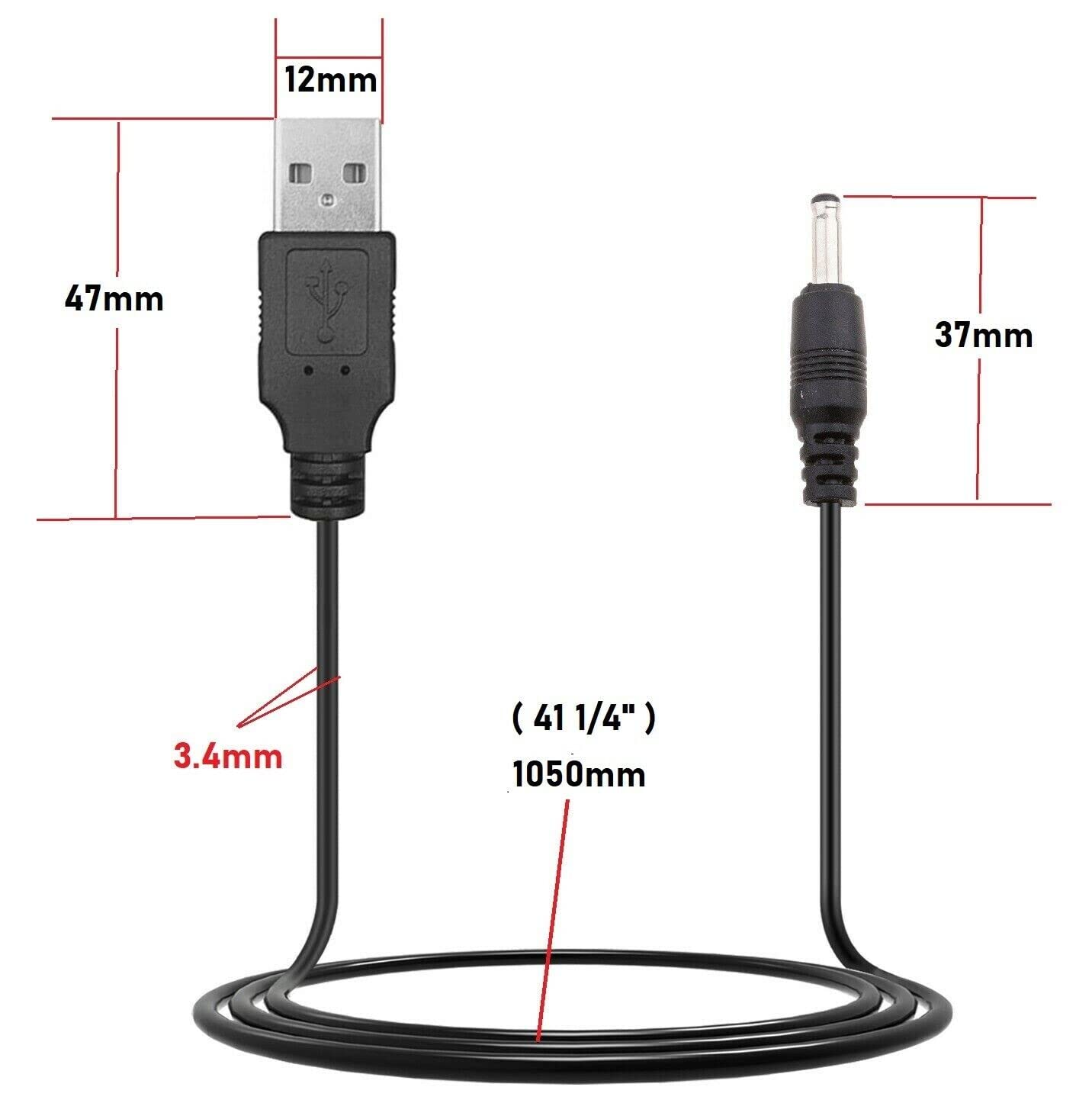 NTQinParts DC USB Power Charging Cable Cord for Dragon Touch Classic 10 Digital 10 inch Digital Picture Frame WiFi IPS Touch Screen HD Display Frame image 2