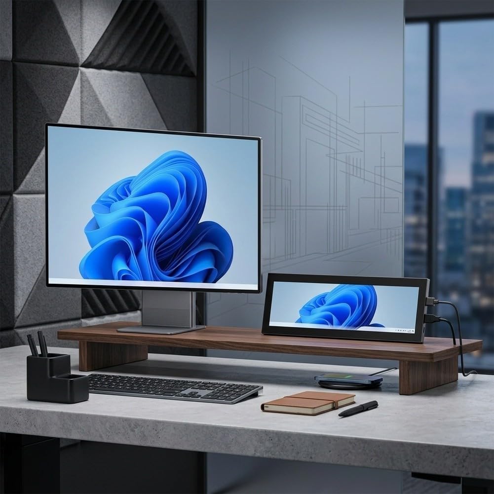 Monitor touch capacitivo a 5 punti da 8,8 pollici & Play capacitivo | 480 x 1920 per risoluzione, colori vivaci, angolo di visione di 170°, ideale per multimediali, giochi e produttività