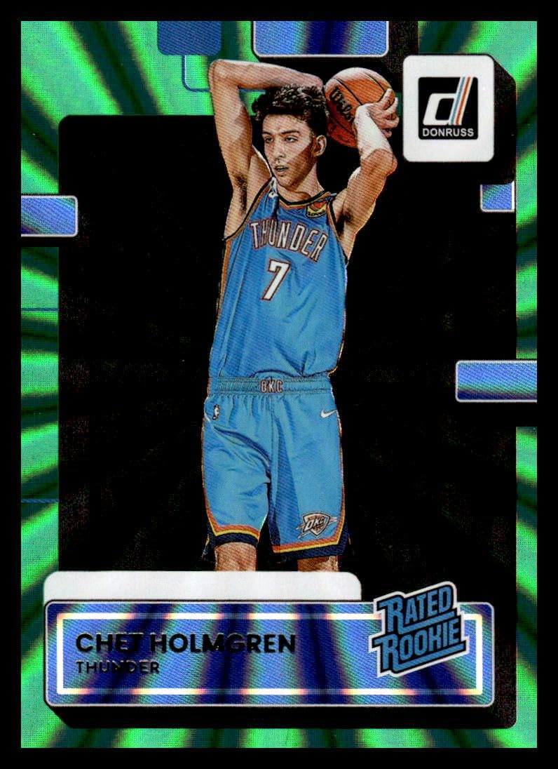 2022-23 Donruss Holo Green Laser #202 Chet Holmgren Rated Rookie NM-MT RC Rookie Oklahoma City Thunder Basketball Trading Card