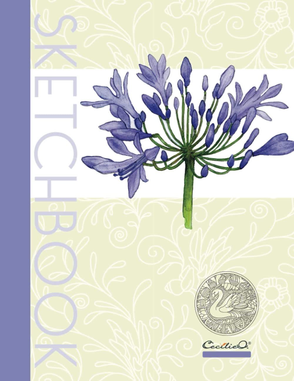 Lily of the Nile Sketchbook for Pencil Drawing.: Large 8.5x11, 120 pages, white soft matte finish paper, includes drawing tips.