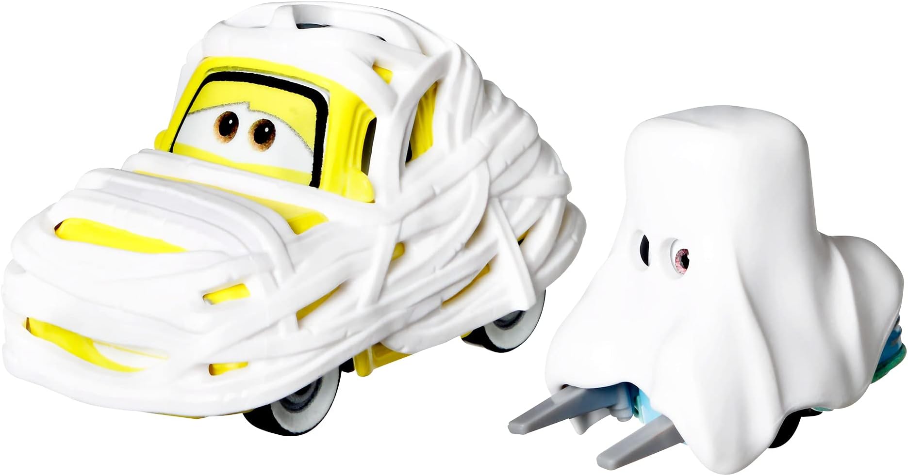 Disney and Pixar Cars Mummy Costume Luigi & Ghost Costume Guido, Miniature, Collectible Racecar Automobile Toys Based on Cars Movies, For Kids Age 3 and Older