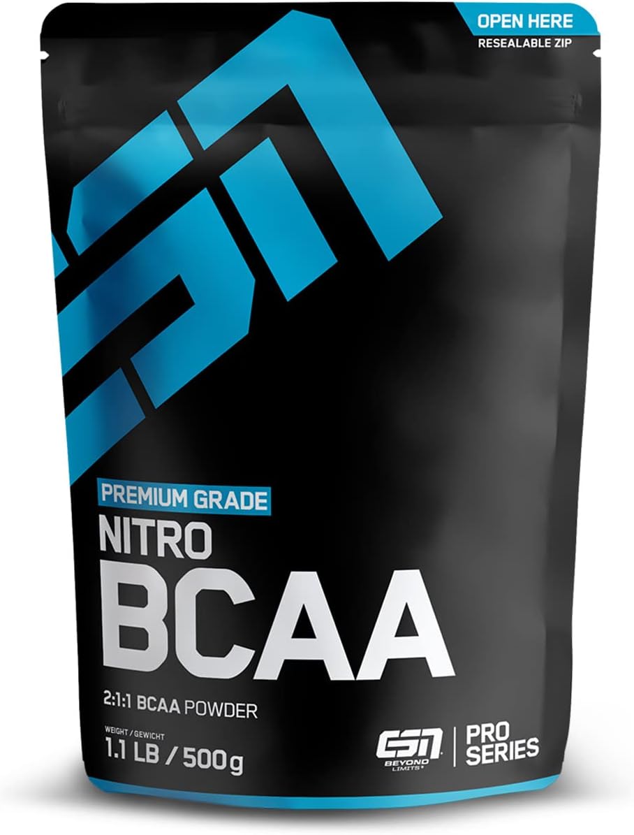 ESN Nitro BCAA Powder - Biologically Highly Available, do not Have to be digested, but can be Absorbed Directly - 500g (Peach iced Tea)