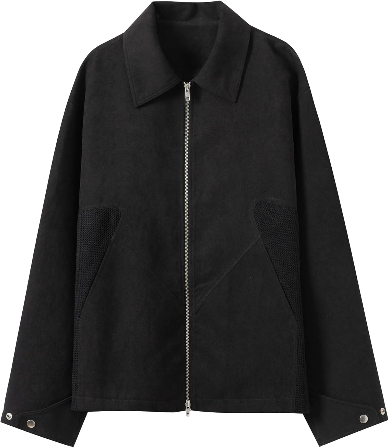 Men's Casual Jacket with Lapel Collar - Regular Fit Fall Winter Outdoor Jacket, Lightweight Warm Full Zip Coat for Daily Wear