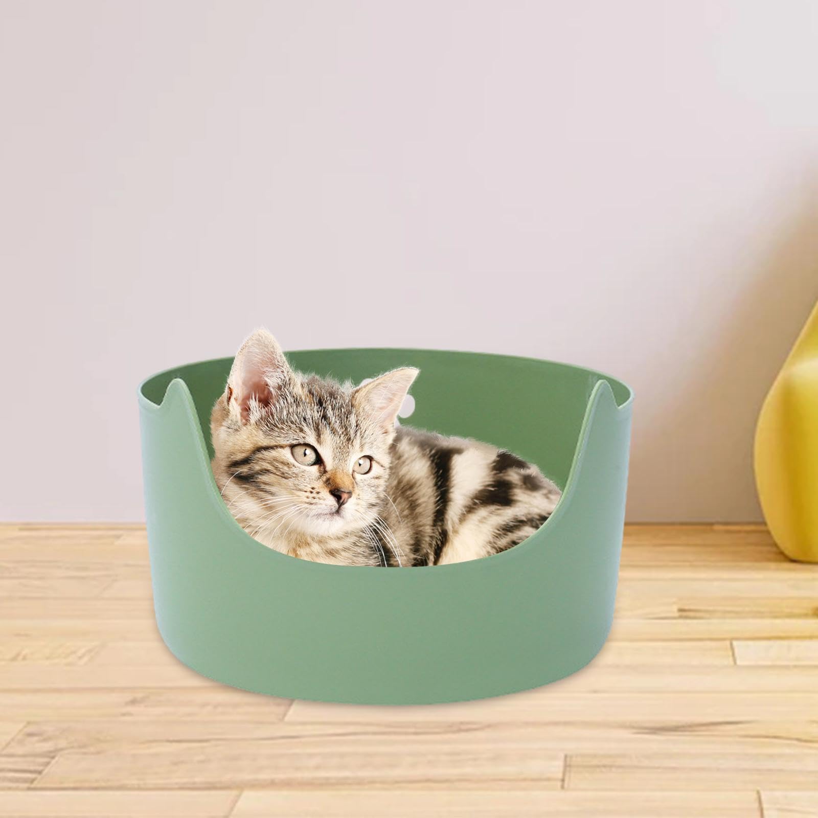 Lettaia, Lettiera for gatti for aperta con lati alti Durevole(Green)