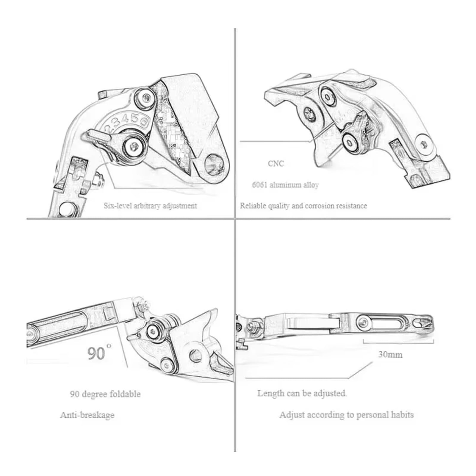 Per TRIUMPH Tiger Sport 660 Trident 660 2021-2026 Accessori Moto Leva Frizione Leva Freno Leve Pieghevoli Regolabili(G)