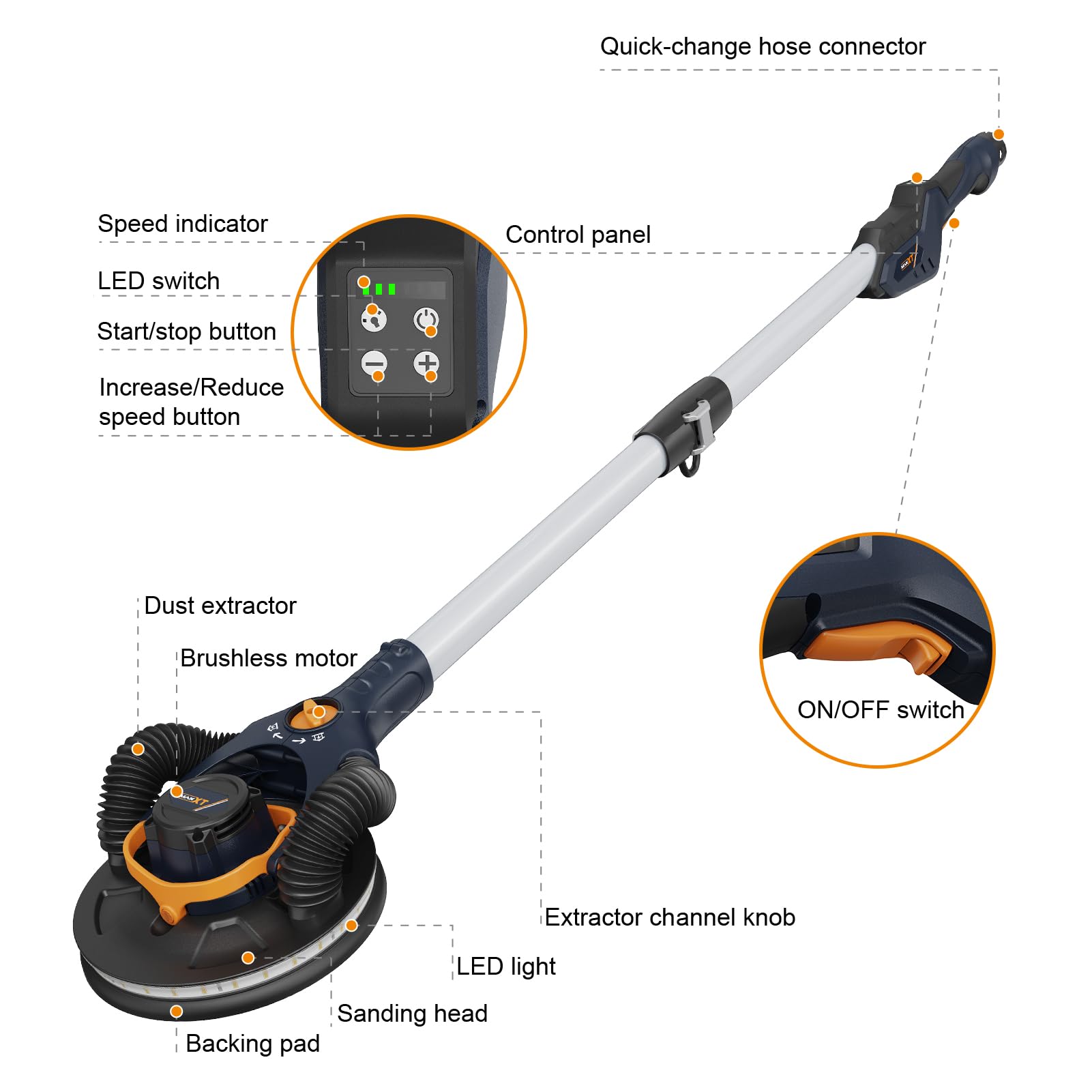MAXXT Ponceuse à Sec Sans Balais