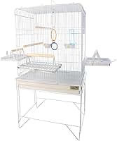 Viveiro Gaiola Confort Triplex para Calopsita e Aves com Argolas, Comedouros e Bebedouro (Branco)