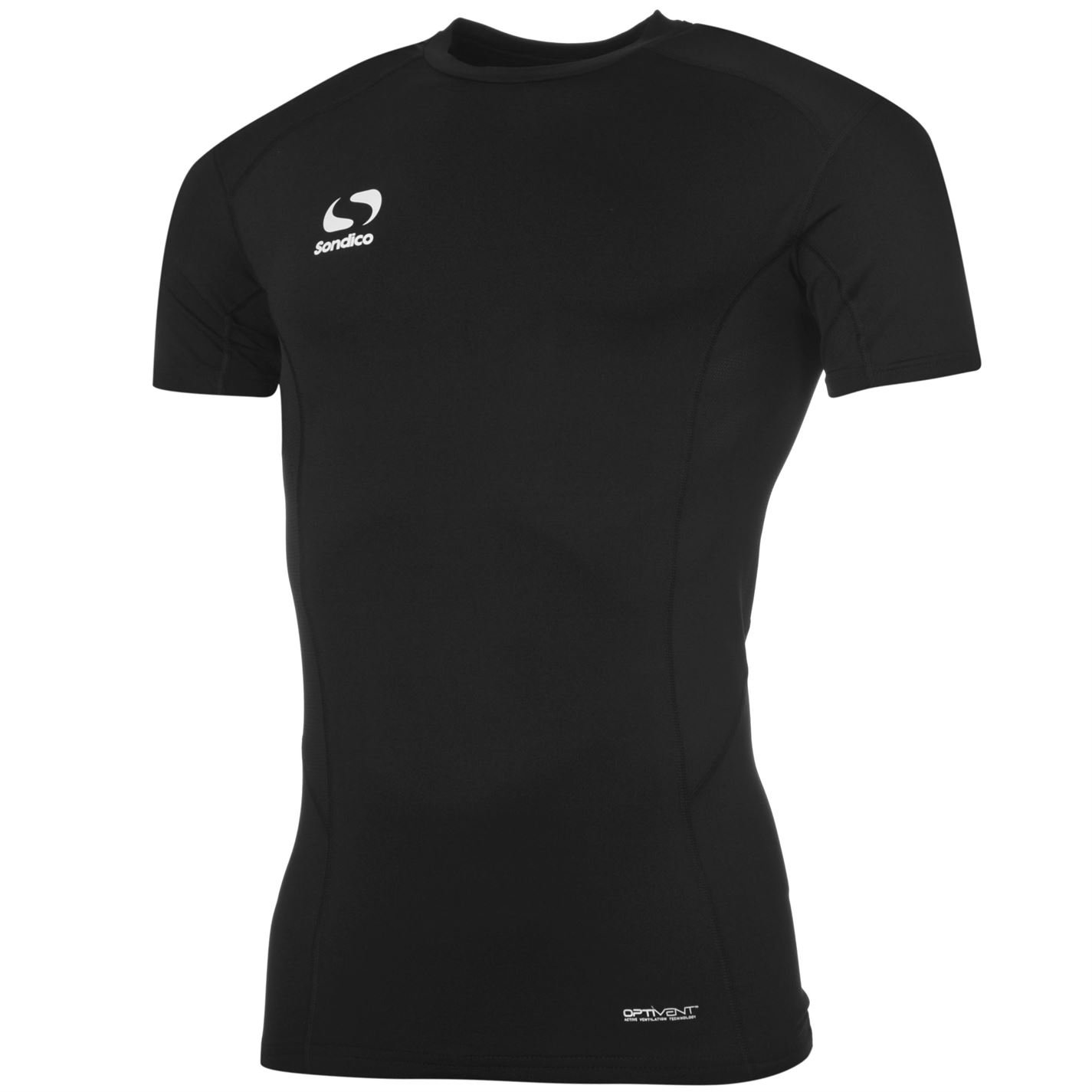 Sondico Kinder Core Base Layer Top Junior Kurzarm Kompression Fit T Shirt Tee Schwarz 9-10 Yrs