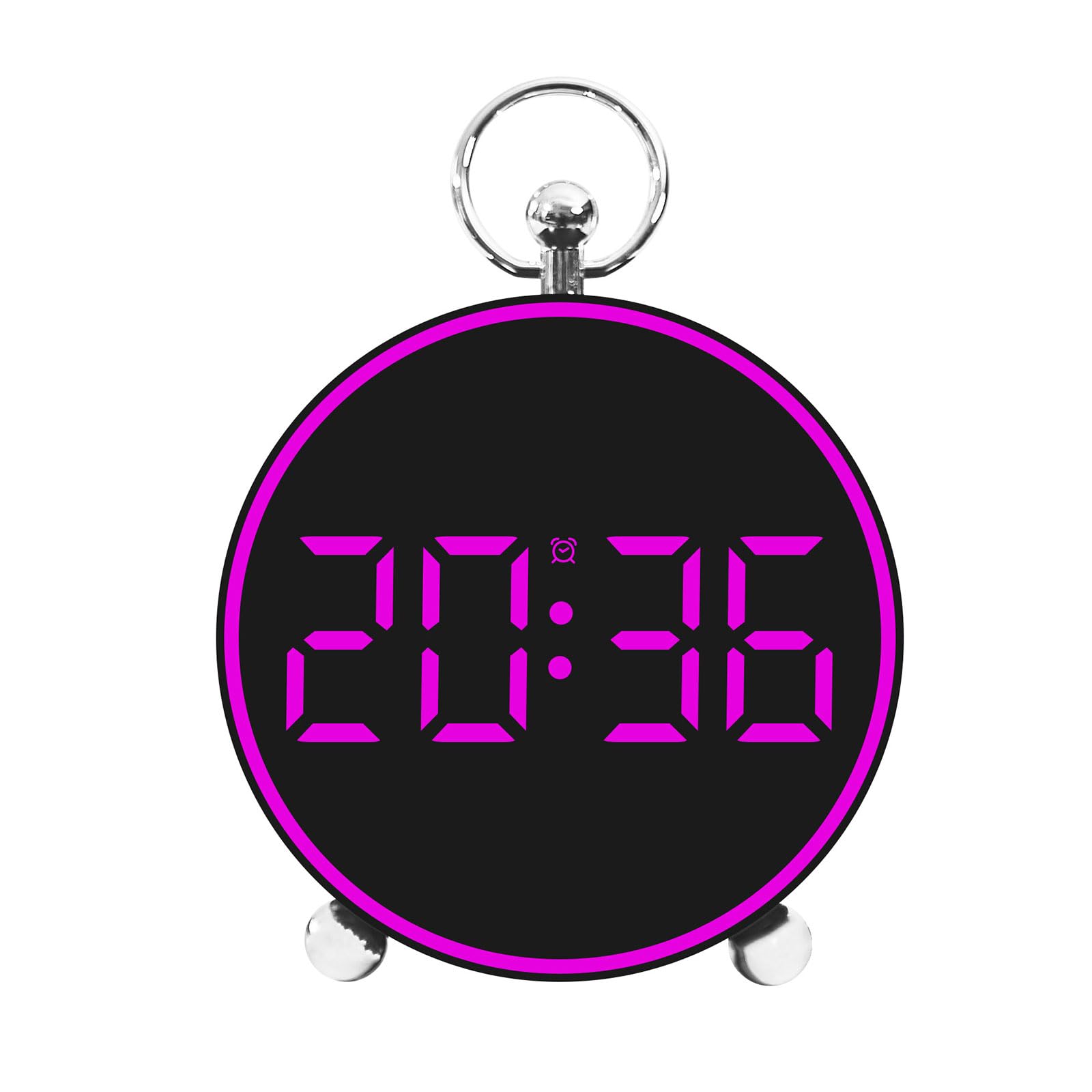 Hsioluted Modern Digital Alarm Clock with Large 4.4" Round Display Color Screen Temperature Date and Week Display Table Clock Table
