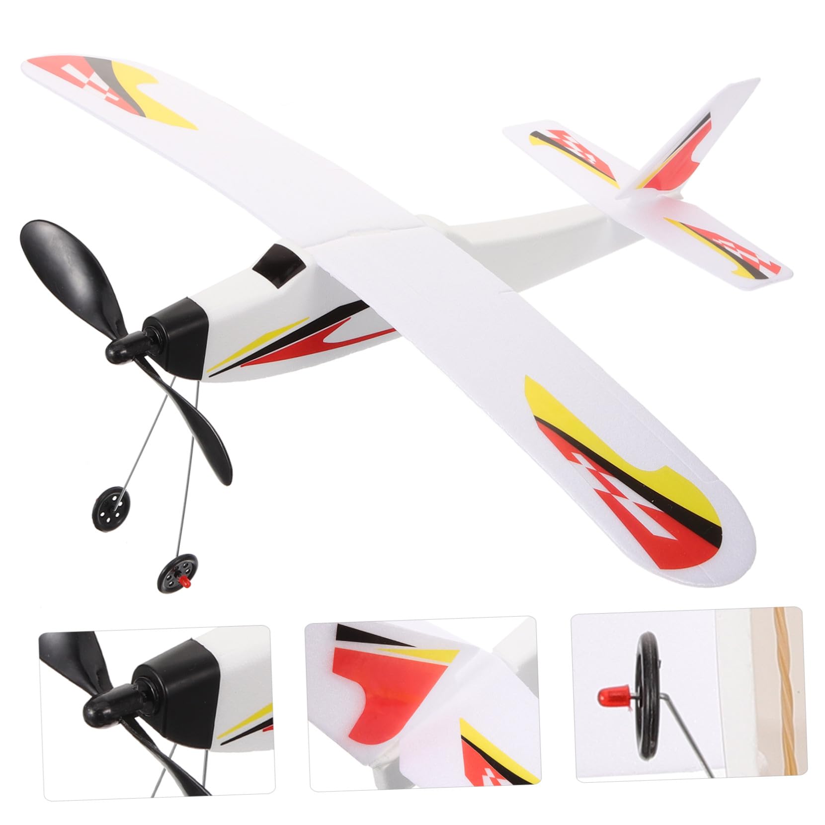 Avion à Élastique en Écume pour Garçon et Filles, Jouet Volant DIY, Améliore la Coordination Œil-Main, pour Jeux en Extérieur et Fêtes d'anniversaire Style Aléatoire