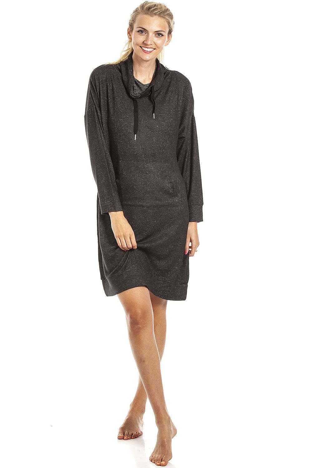 Camille Women's   Charcoal Long Sleeve Cowl Neck Lounger in Size M, BrandAlley