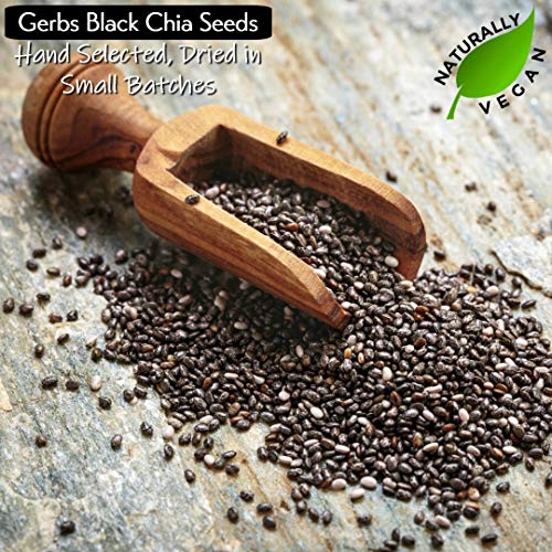 Gerbs Raw Black Chia Seeds 2 Lbs. | Freshly Harvested & Packaged In Resealable Bulk Bag | Non-Gmo, Keto & Paleo Cleared |Great With Yogurt, Smoothies & Oatmeal | Gluten Peanut Tree Nut Allergy Free #TOP4