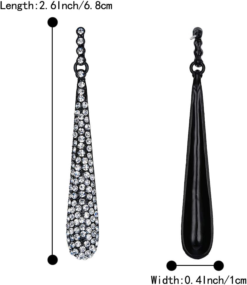 BriLove Wedding Bridal Elegant Crystal Beaded Teardrop Long Dangle Earrings for Women - Image 6