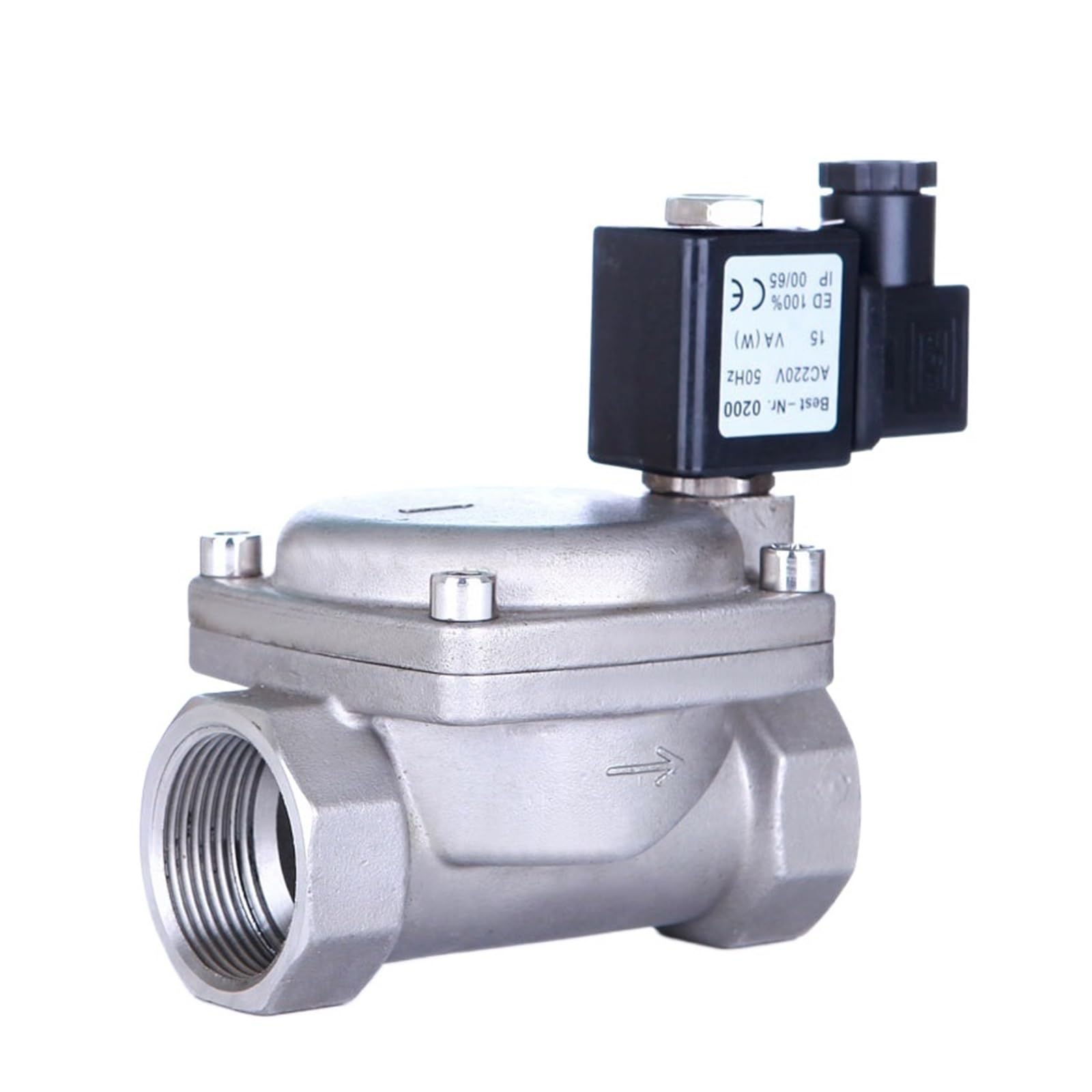 IEUMJNAT 1-1/4"304 Stainlsess Steel High Pressure 1.6Mpa Normally Closed Brass Solenoid Valve Pilot(120vac-vition-seal)