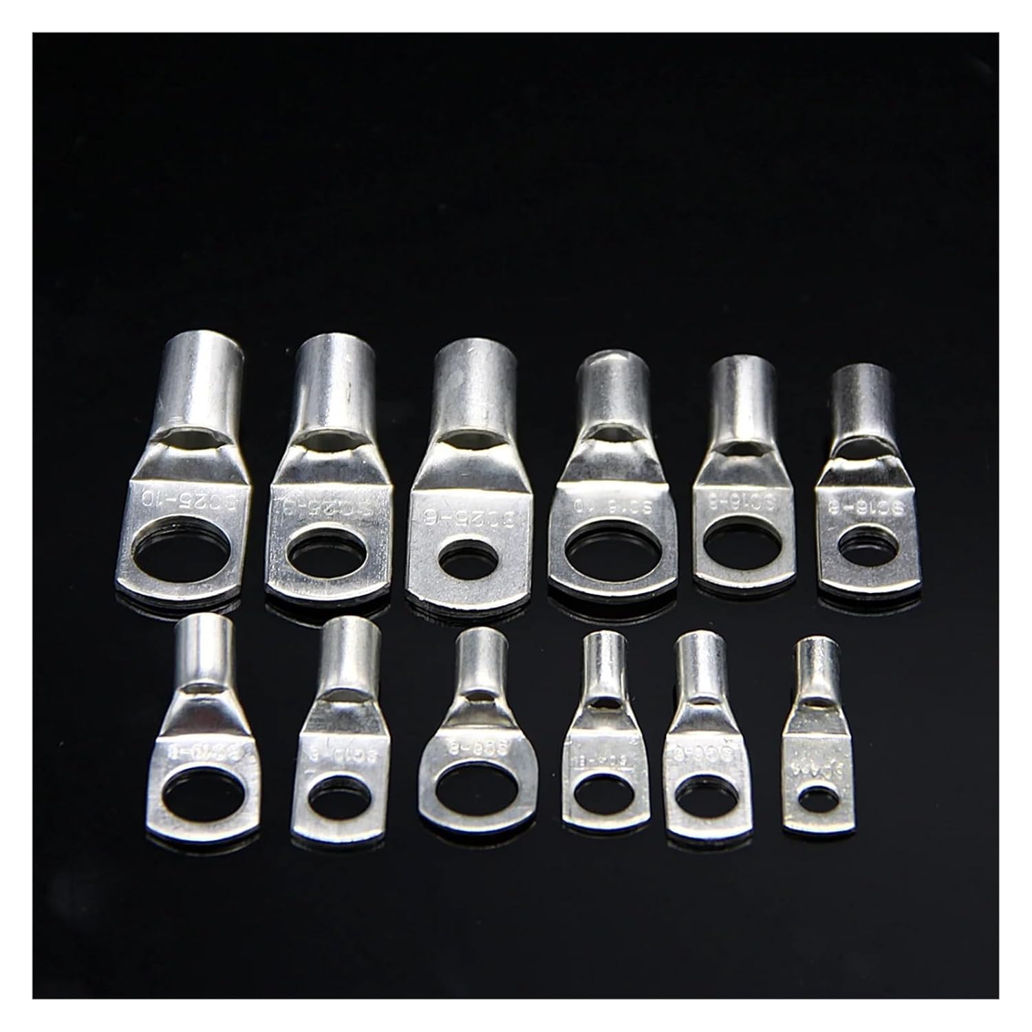 90Pcs SC6-35 Tinned Copper Ring Lug Terminal Battery Welding Connector Cable Wire Electrical Crimp Terminals VUQLDHAYZ