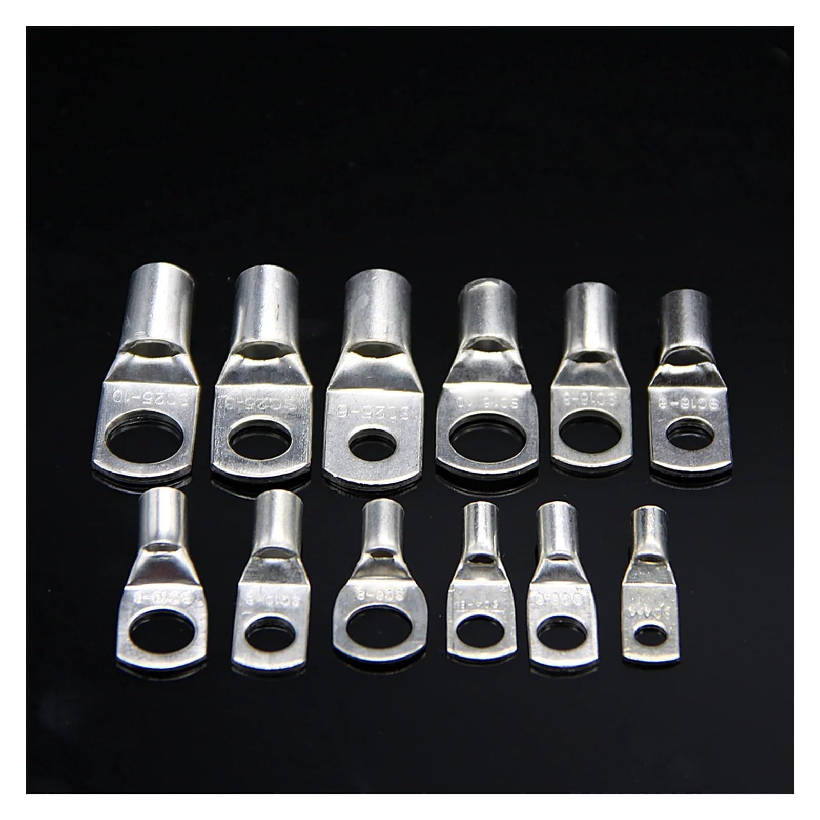 90Pcs SC6-35 Tinned Copper Ring Lug Terminal Battery Welding Connector Cable Wire Electrical Crimp Terminals