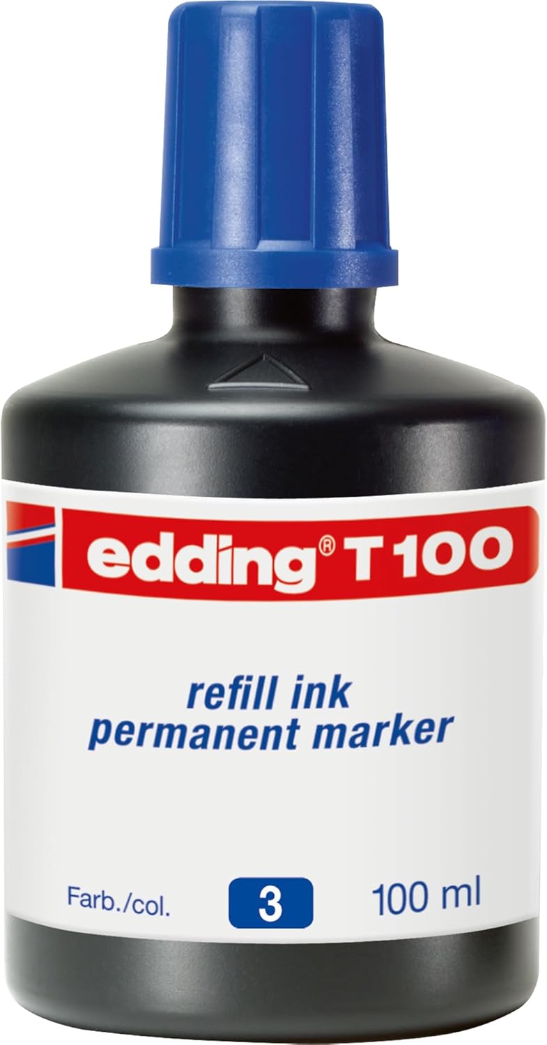 edding T 100 navulinkt permanentmarker - zwart - 100 ml - met druppelsysteem, voor snel navullen van vrijwel alle permanentmarkers van edding