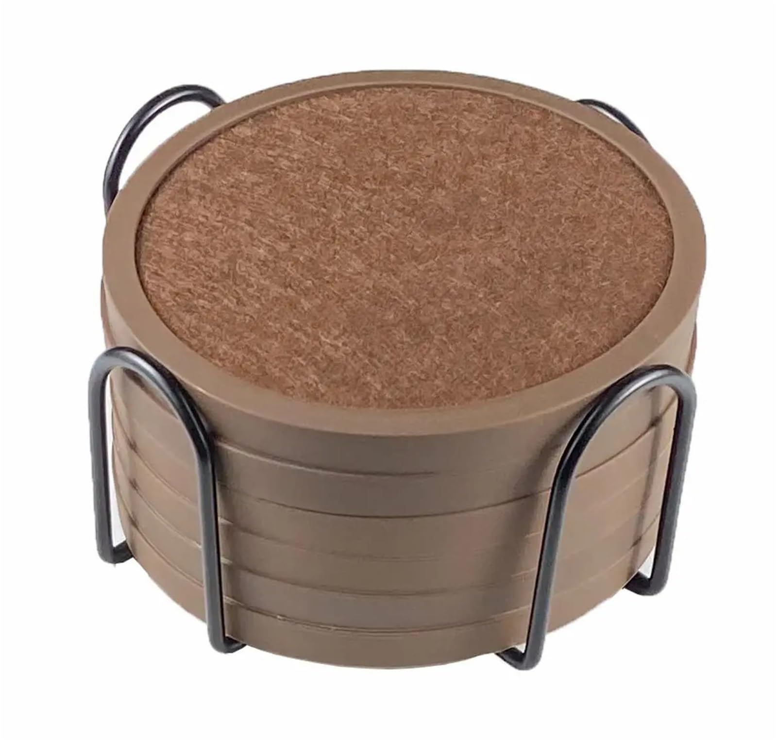 6 pezzi sottobicchieri for bevande in silicone inserto in feltro morbido for da caffè sottobicchiere tè Per Pranzo Tavolino(Brown)