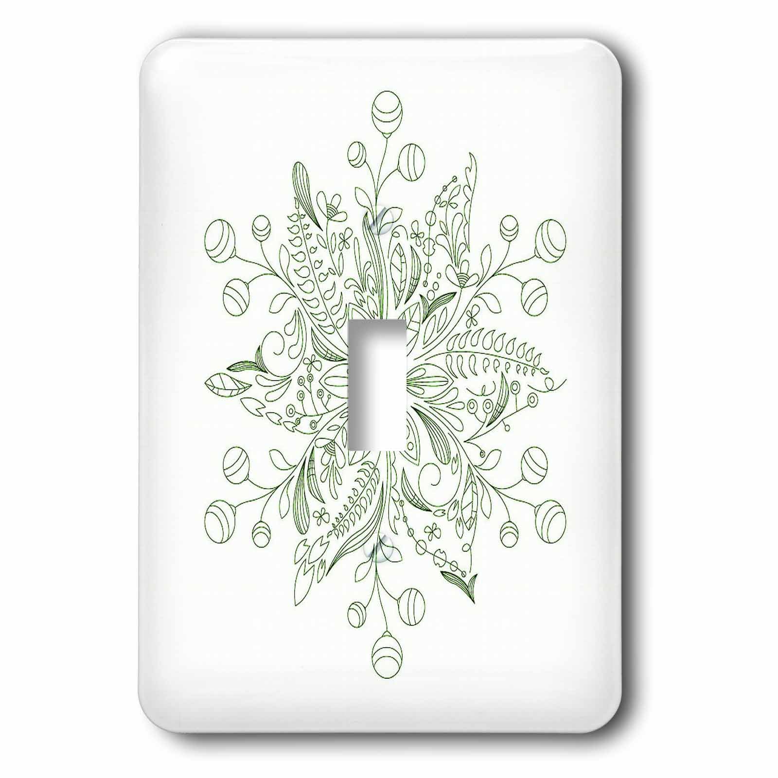 Jolie Flocon de neige sur fond blanc Vert 3dRose LSP_78365_1 plaque