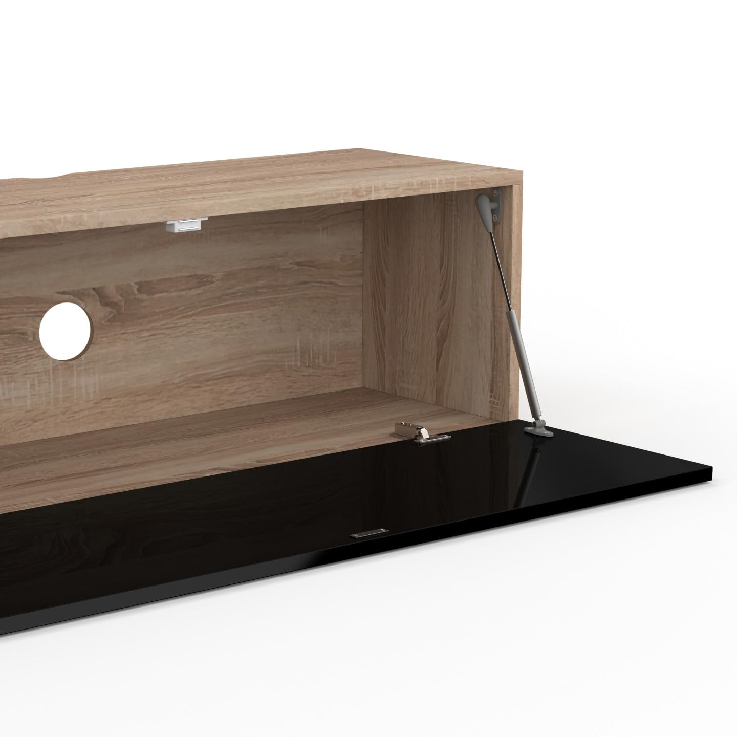 IDMarket - Mueble para TV Elio 180 cm, 2 puertas, madera y negro