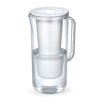 LifeStraw Home Essential BPA-Free Water Filter Pitcher, 7-Cup, White | Plastic Water Filter Pitcher Home Essential, 7-Cup,Filters Bacteria, parasites, microplastics, and 30+ contaminants
