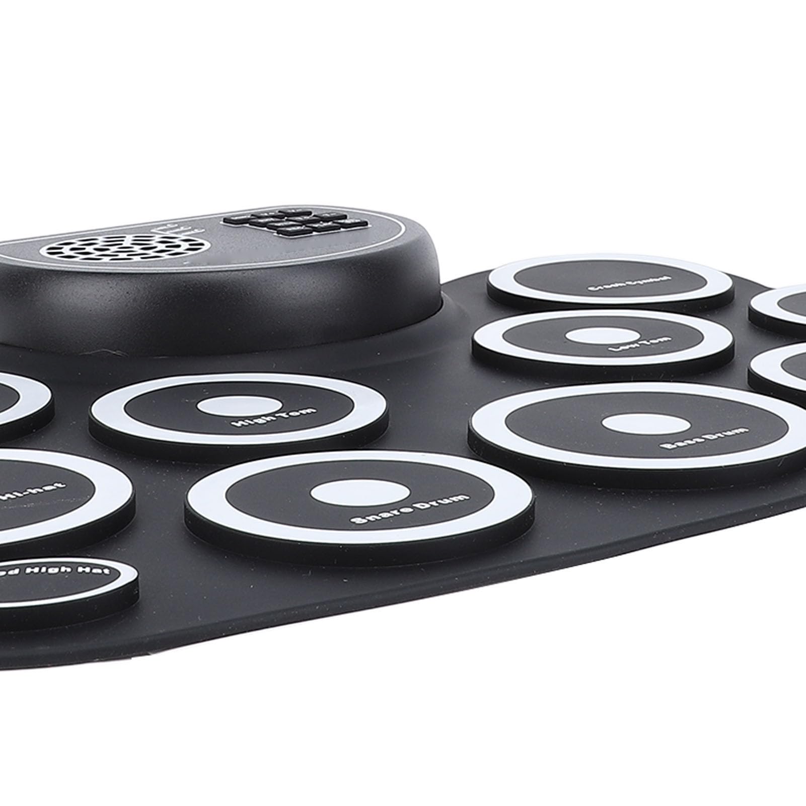 Set de pads electrónicos para batería enrollables, kit de batería eléctrica recargable con altavoz integrado, tambor de práctica de silicona con doble pedal para principiantes y