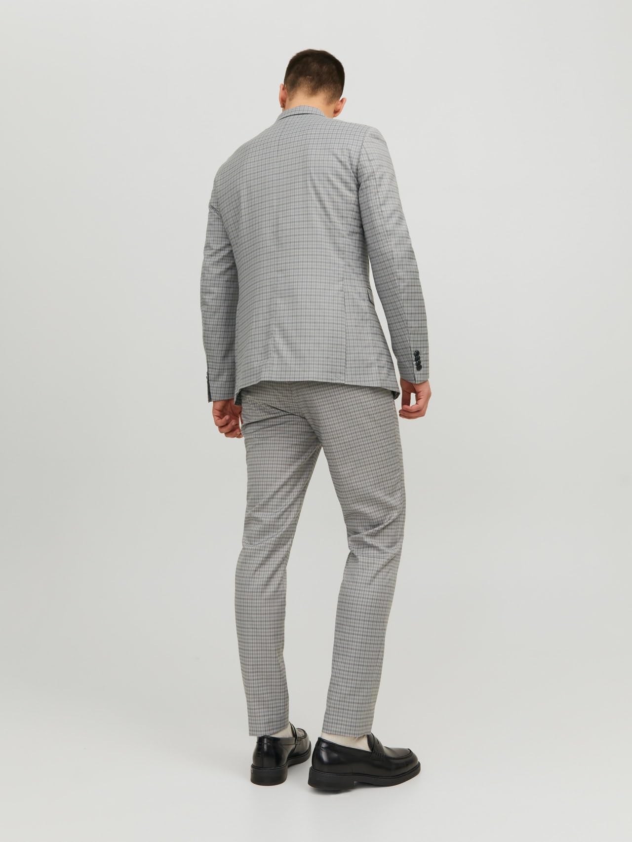 JACK & JONES Jprfranco Check Suit Sn garnitur męski, Light Grey Melange/Checks: super slim fit, 54