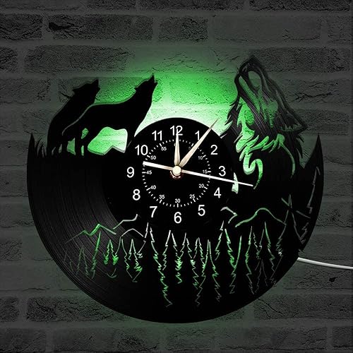 Miniatura 3 de Reloj de pared redondo unisex silencioso de 12 pulgadas con movimiento de cuarzo y pantalla de luz LED, funciona con pilas, adecuado para decoración