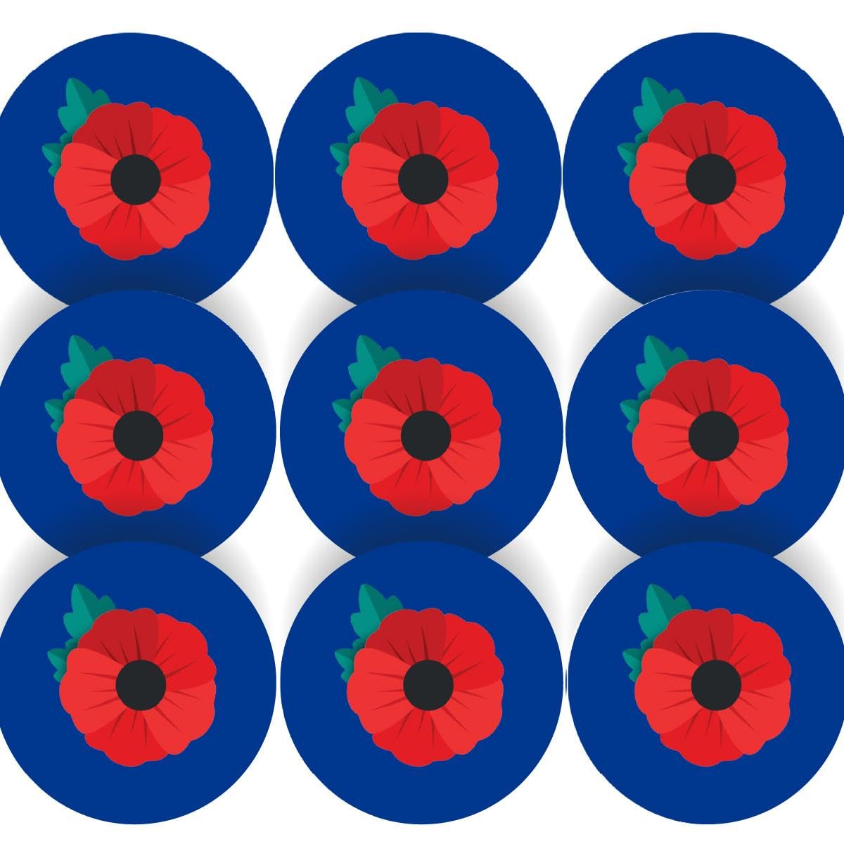 Sticker Stocker Red 144 Poppy 30Mm Reward Stickers For Schools, Remembrance