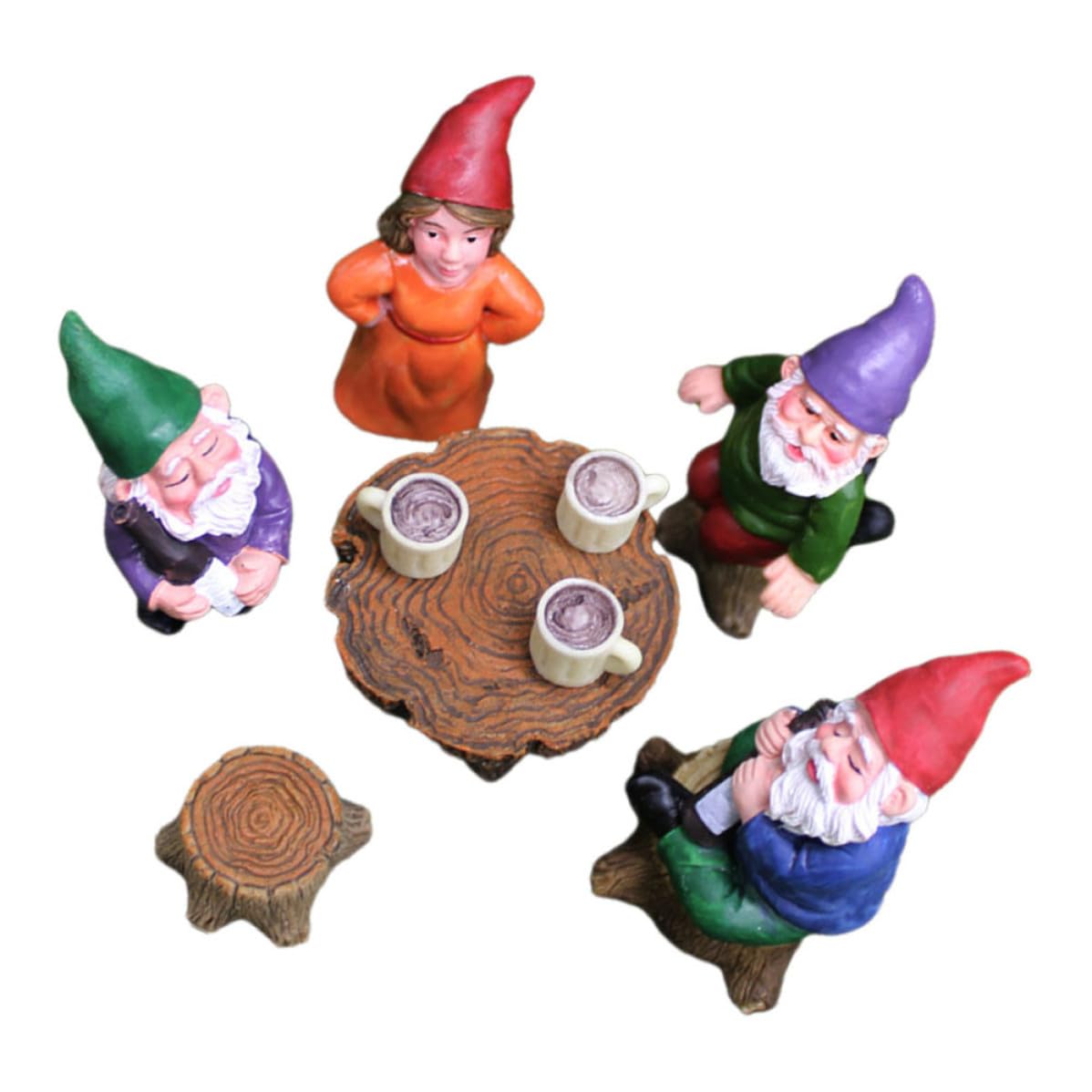 Adornos navideños para jardín de resina: miniaturas de hadas decorativas y resistentes