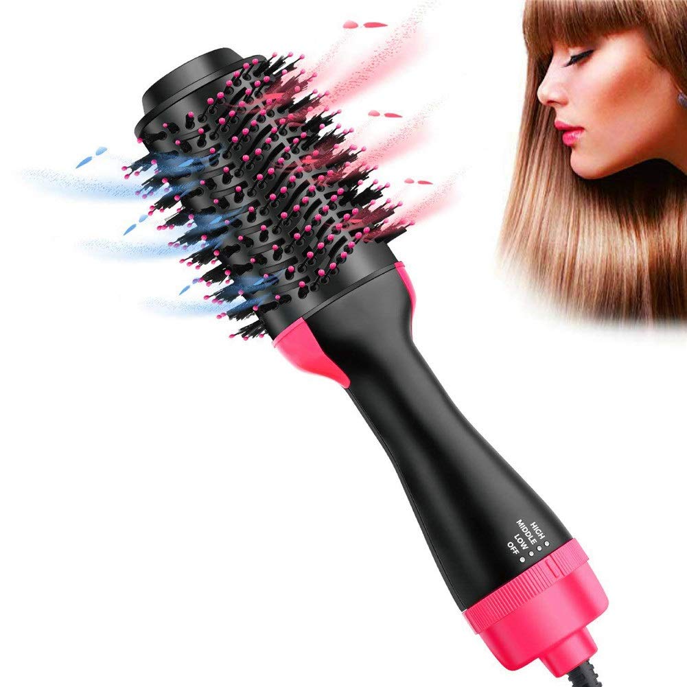 Yh9u Hair Blow Dryer Brush,4 in 1 One Step Hair Dryer & Volumizer Negative Ion Straightening Hot Air Brush Reduce Frizz and Static Design