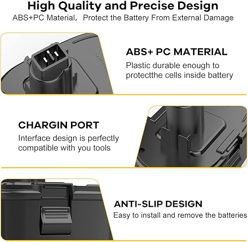 Miniatura 7 de Paquete de 2 baterías de litio de 6.5 Ah 18 V de repuesto para Dewalt 18 V batería compatible con Dewalt 18 voltios XRP DC9096 DC9098 DC9099 DW9095