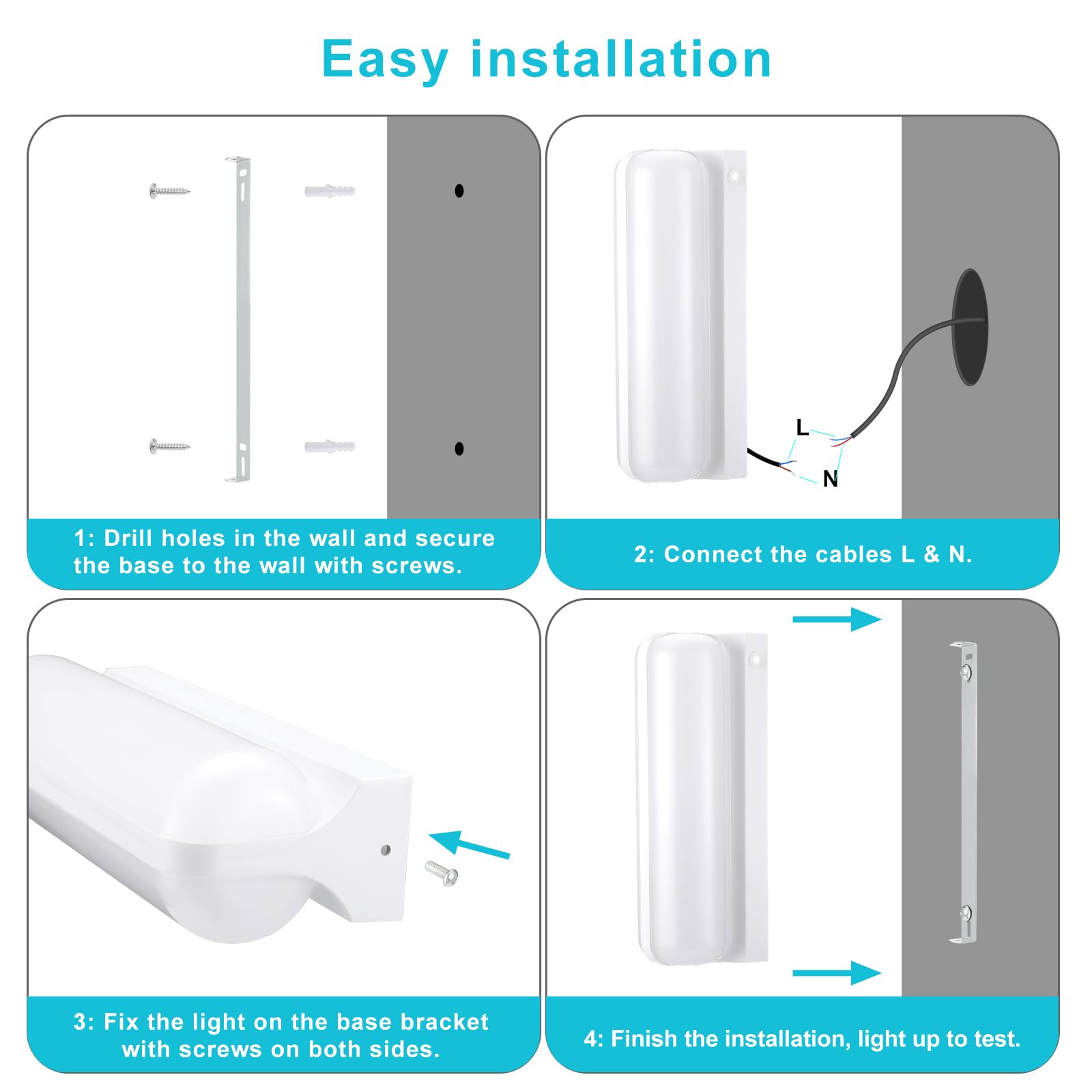 Applique Murale Intérieure LED Blanc - 2 Pack, 20W 2000LM Applique Murale Exterieur, 4000K Up-and-Down Éclairage Lampe, IP65 Luminaires Intérieur pour Escaliers Couloir Jardin Garage WC
