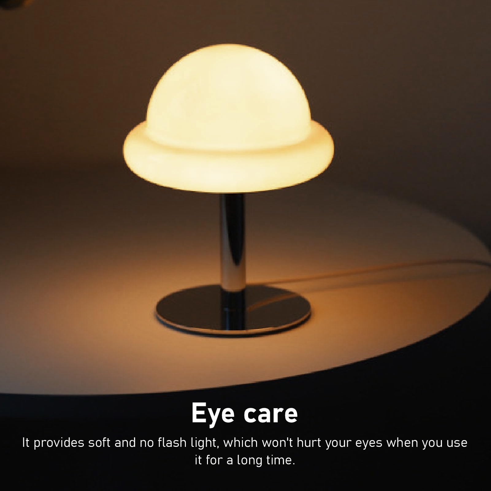 Simpatica Lampada da Tavolo a Forma di Fungo, Lampada da Scrivania a Risparmio Energetico Dimmerabile a 3 Colori con Luce Calda, per Luce Notturna da Comodino (Beige)