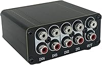 Vista 4 de Mezclador de audio RCA de 4 canales de control de niveles de línea estéreo mini mezclador pasivo R41