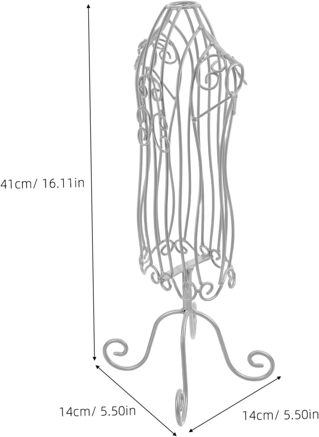 Miniature Wire Mannequin PET Clothes Display Stand Iron Silver