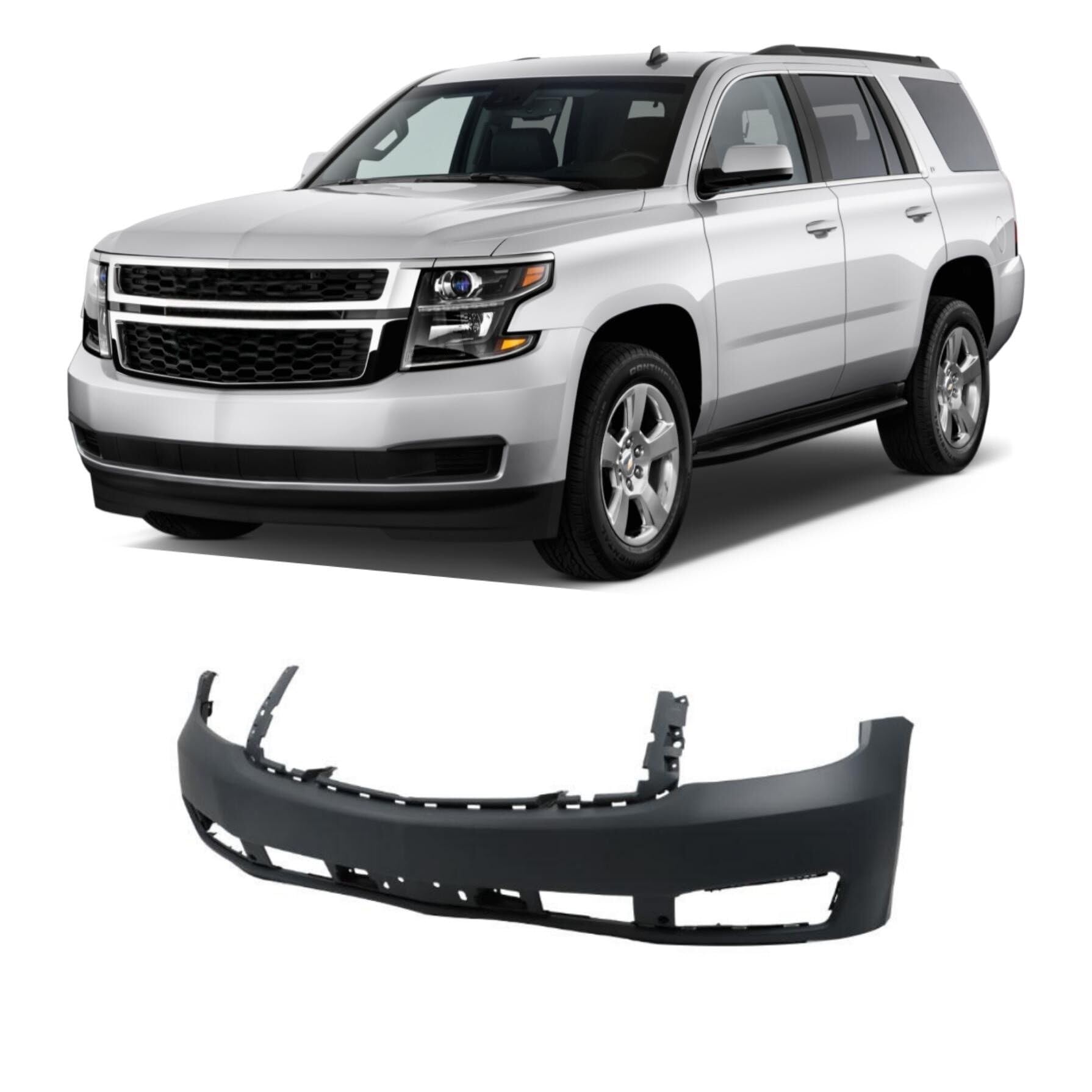 GXYWADY Bumper Cover Fascia Front Replacement for Tahoe 2015-2020 & Replacement for Suburban 2015-2020 GM1000973C 23320625