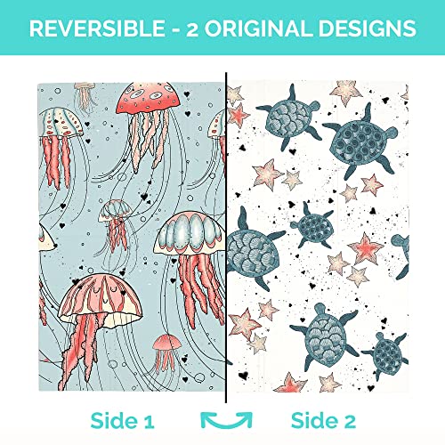 Jumpoff Jo - Large Waterproof Foam Padded Play Mat For Infants, Babies, Toddlers, Play Pens & Tummy Time, Foldable Activity Mat, 70 In. X 59 In. - Seaside #TOP1