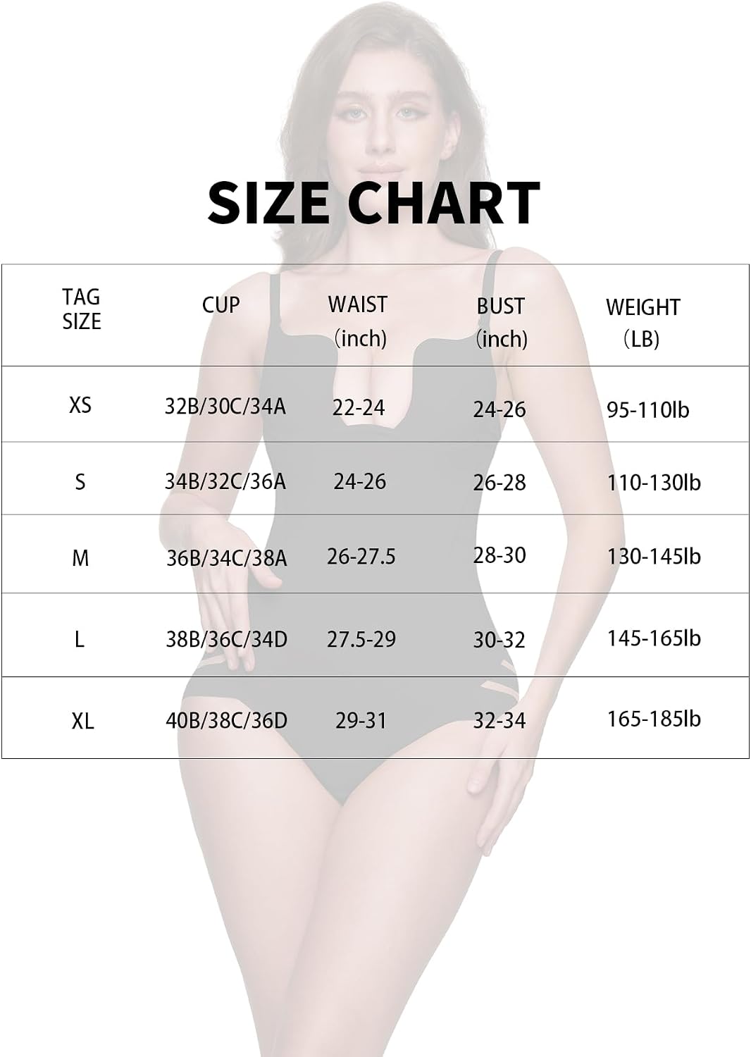 Womens Backless Bodysuit Shapewear Tummy Control Strapless Push Up Body Suit with Cups and Detachable Straps